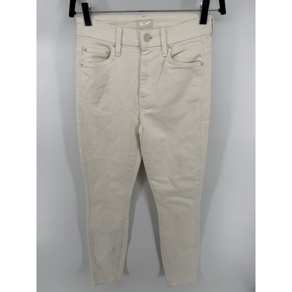 MOTHER High Waisted "THE LOOKER ANKLE” Antique White SIZE: 25